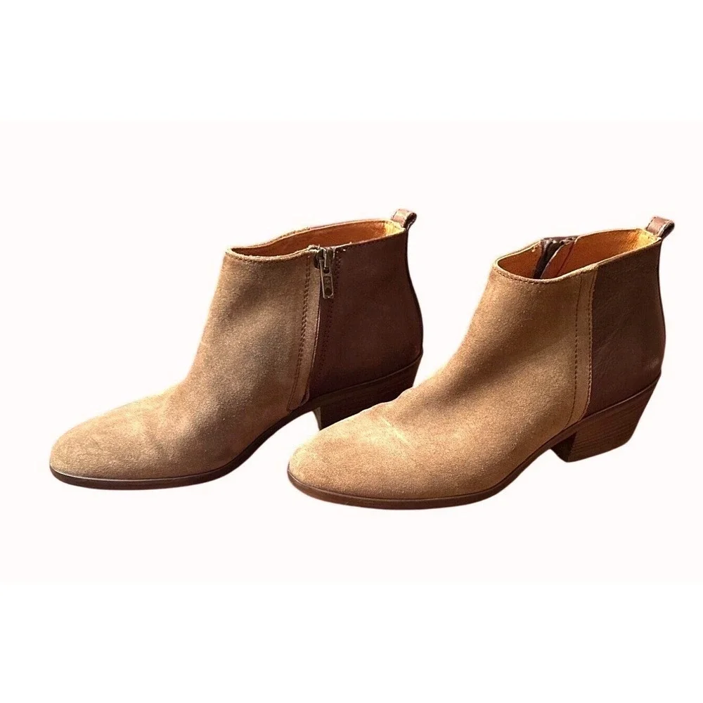 Madewell Woman Suede Leather Brown‎ Ankle Booties Zipper Western Sz 8